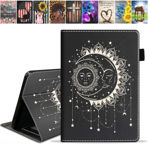 Vista 10 de Funda para tablet Amazon Kindle Fire 7 (pantalla de 7 pulgadas, 9ª/7ª generación, versión 2019/2017), funda de piel sintética con función
