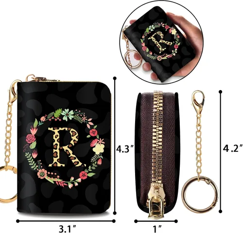 Vista 6 de Cartera delgada para tarjetas de crédito RFID para mujer, mini-cartera pequeña para mujer, carteras para tarjetas para mujer, delgada, cartera