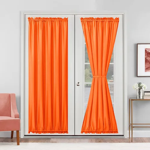 Vista 97 de Cortinas para puerta francesa, color aguamarina, 24 pulgadas de ancho x 40 pulgadas de largo, 1 panel Bolsillo para barra, semitransparente