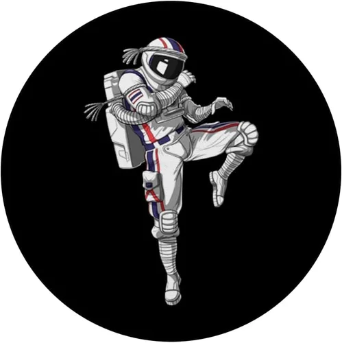 Vista 3 de Astronauta Muay Thai Boxeo Karate Kickboxing Artes Marciales PopSockets PopGrip: Agarre intercambiable para teléfonos y tabletas