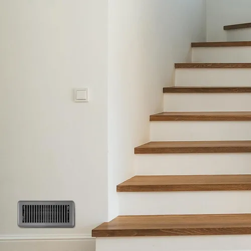 Vista 7 de Retisee 4 cubiertas de ventilación de registro de piso de 4 x 12 pulgadas, rejillas de ventilación de piso de acero resistente con flujo de aire