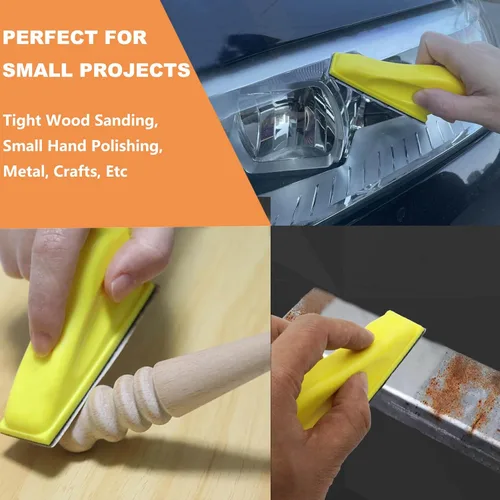 Vista 6 de Paquete surtido de papel de lija micro lija, 70 piezas de papel de lija seco y húmedo de grano 120 a 600 Sanding Tool for Tight Narrow Spaces, 80