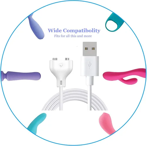 Vista 5 de Cable de carga magnético USB CC de 2,7 pies de repuesto para juguetes recargables, masajeadores, cepillo de dientes eléctrico (5 mm)