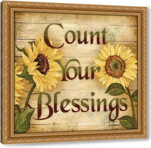 Vista 13 de ArtDirect Count Your Blessings 15x15 Black Modern Wood Framed with Double Matting Museum Art Print by Wargo, Ed