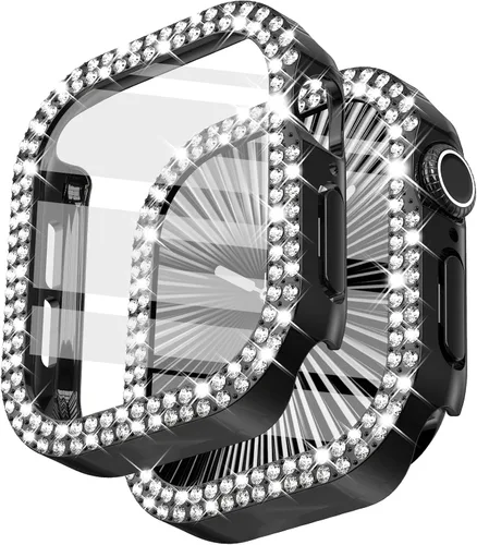Vista 61 de Surace - Carcasa de 1.49 pulgadas compatible con Apple Watch con protector de pantalla, caja protectora general con diseño de diamantes brillantes