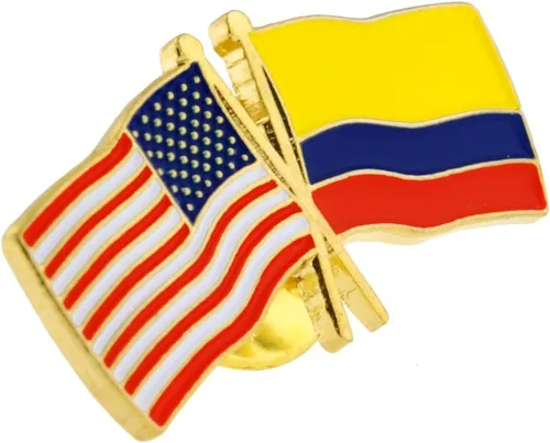 Vista 85 de PinMart Pin de solapa esmaltado con bandera de la amistad cruzada de Estados Unidos y el mundo