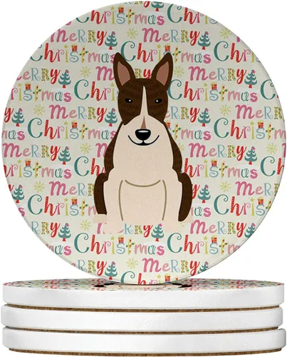 Vista 172 de Abyssinian Sand Terrier Merry Christmas - Posavasos grandes de piedra arenisca (4 unidades)