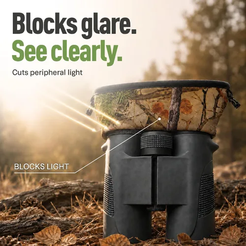 Vista 2 de Bino Bandit - Protector ocular binocular resistente al agua para bloquear el deslumbramiento y reducir la fatiga ocular, camuflaje alpino de montaña