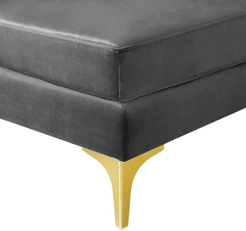 Vista 5 de Modway EEI-3983-GRY Triumph Channel - Silla esquinera para sofá seccional de terciopelo de alto rendimiento, color gris