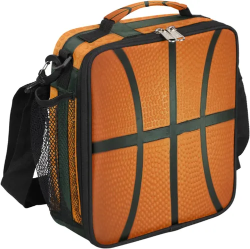 Vista 22 de Lonchera personalizada con nombre, lonchera personalizada de baloncesto, bolsa de almuerzo aislada personalizada, bolsa de preparación de comidas A