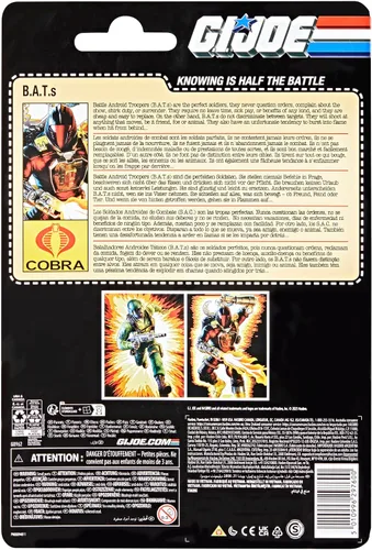Vista 10 de G.I. Joe Classified Series Retro Cardback B.A.T. (Battle Android Trooper), figura de acción coleccionable de 6 pulgadas con 11 accesorios