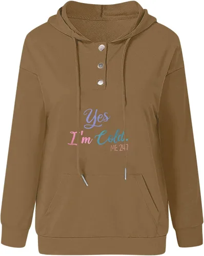Vista 2 de YOTQUSKI Sudaderas con capucha para mujer con diseños, sudadera estampada de moda de manga larga con cordón, sudadera con capucha casual suelta