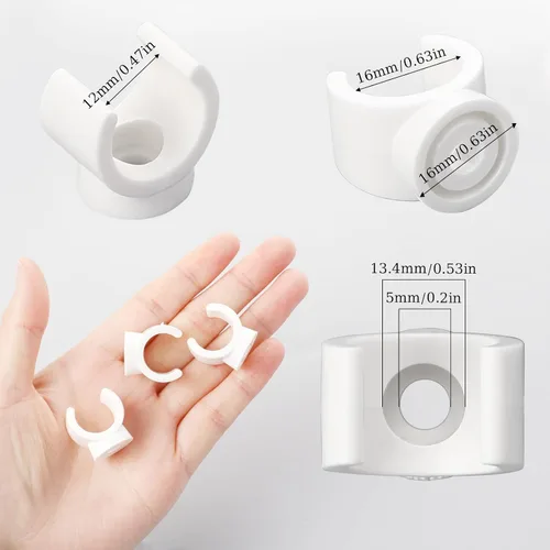 Vista 2 de Clips PEX de 1/2 pulgada, paquete de 50 perchas de tubo de 0.630 in, abrazaderas de tubería PEX, abrazaderas de tubería de PVC, soporte de soporte