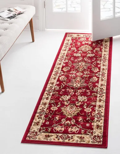 Vista 96 de Unique Loom Sialk Hill Collection - Alfombra de área Washington (6' 1" x 9' Rectángulo Burdeos/Crema)