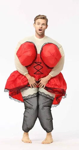 Vista 3 de GOPRIME Disfraz inflable, vestido de camarera, tamaño adulto