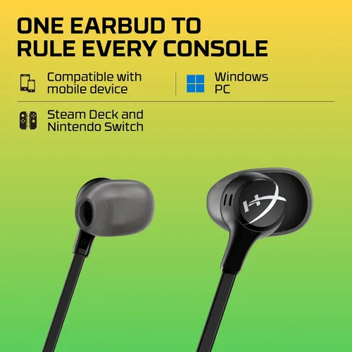 Vista 5 de HyperX Cloud Earbuds II – Controladores de 14mm, cuatro almohadillas, estuche de transporte de carcasa dura, enchufe de perfil bajo de 90°, enchufe