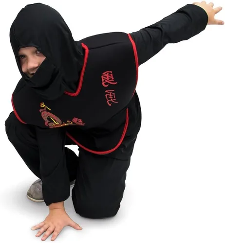 Vista 2 de Sneaky Dragon Ninja - Disfraz de guerrero de artes marciales para niños