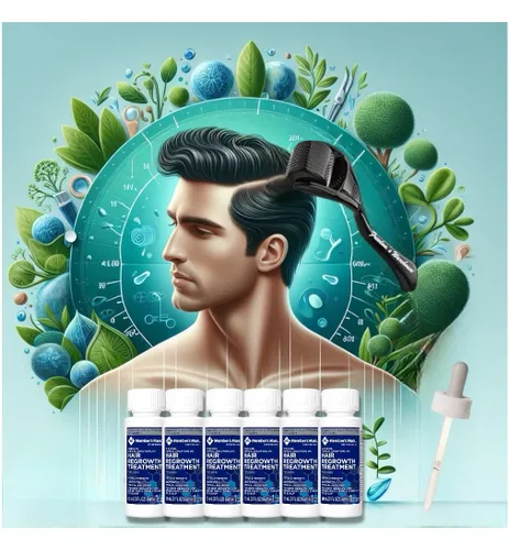 Vista 3 de Paquete de 6 unidades de minoxidil al 5% para hombres para tratamiento de crecimiento del cabello, solución líquida extra fuerte 5% tópica