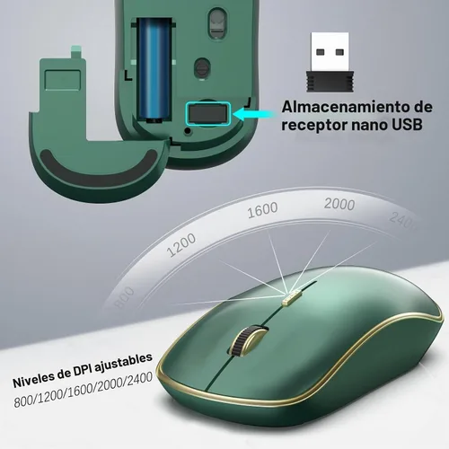 Vista 3 de Combo de teclado y mouse inalámbricos JOYACCESS, teclado de mecanógrafo ergonómico de 2.4G con receptor Type-C y inclinación ajustable