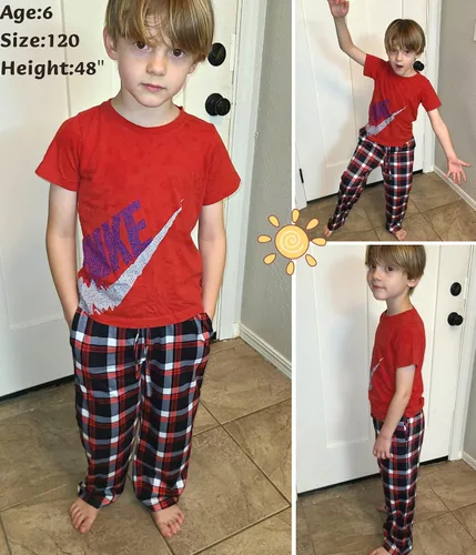 Vista 2 de Ekouaer Pantalones de pijama para niños, paquete de 3 pantalones de dormir suaves con cintura elástica para niños, pantalones de pijama a cuadros
