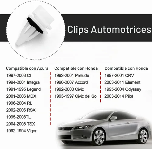 Vista 3 de 20pcs Panel basculante Moldeo Clip Retenedor para Honda Accord Acura Civic Element 91513-SM4-000