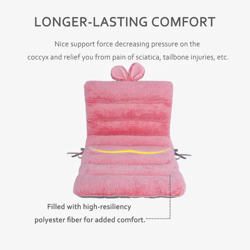 Vista 4 de ELFJOY Cojín para silla de escritorio para silla de dormitorio con respaldo Rosa Hot