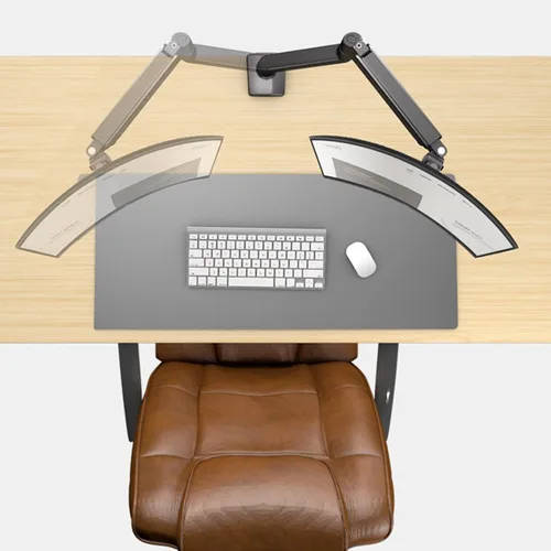 Vista 6 de Soporte de escritorio de brazo de monitor único para monitor de pantalla de 17-32 pulgadas, abrazadera de brazo de altura ajustable, rotación de 360