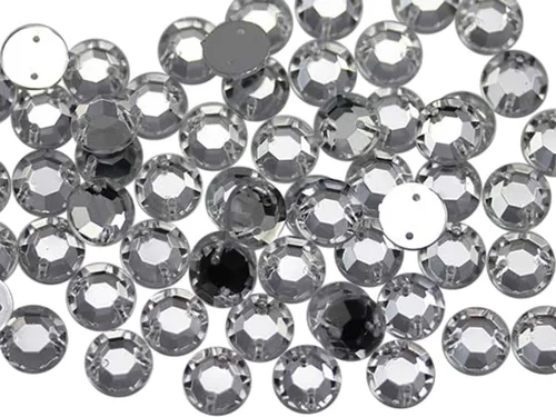 Vista 12 de Allstarco Cuentas de diamantes de imitación para coser con parte trasera plana de 0.472 in para manualidades, gemas redondas de plástico acrílico
