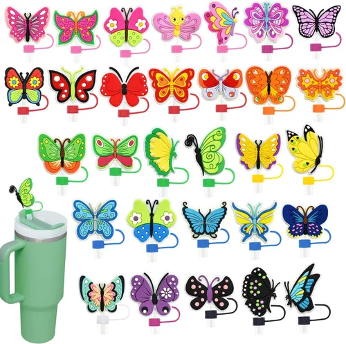 Vista 8 de 19 tapas de pajitas con diseño de juego para vaso Stanley de 40 oz/30 oz, tapa de pajita reutilizable de 10 mm, accesorios bonitos para la parte