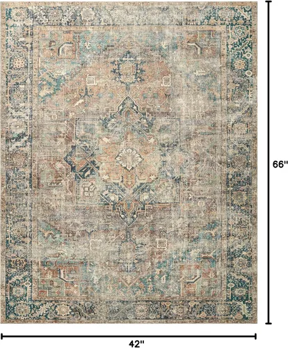 Vista 107 de Loloi Margot - Alfombra de área terracota/laguna de 7'-6" x 9'-6