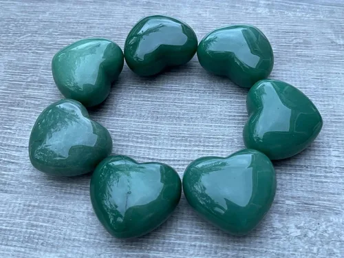 Vista 51 de Corazón hinchado de piedras preciosas al por mayor, corazones hinchados de piedras preciosas pulidas, piedra de palma de cristal, corazón de cristal