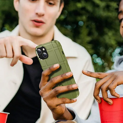 Vista 7 de Funda para iPhone 13, Rugged Shield 8 pies a prueba de caídas TPU Armadura gruesa Funda protectora táctica compatible con iPhone 13 (6.1 pulgadas)