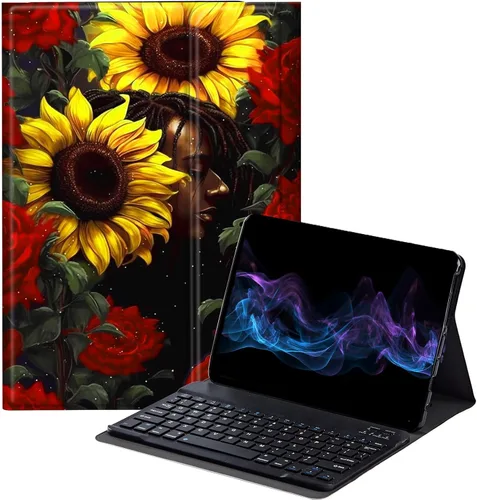 Vista 11 de Funda con teclado africano para Samsung Galaxy Tab S6 Lite de 10.4 pulgadas 2022 (SM-P613/P619)/2020 (SM-P610/P615), funda protectora delgada