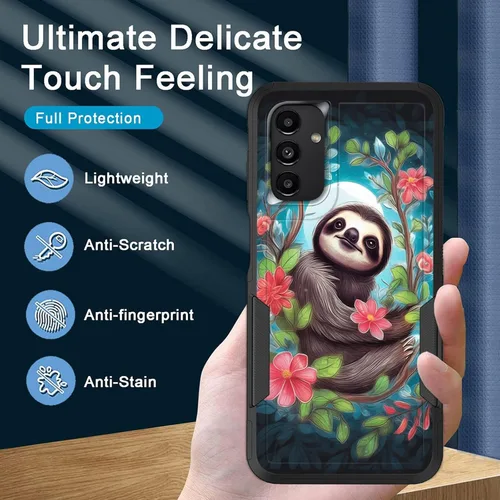 Vista 690 de Funda para Galaxy A14 5G, resistente de doble capa híbrida de policarbonato duro, goma suave, a prueba de golpes, funda protectora resistente