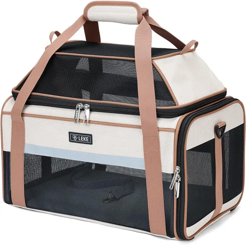Vista 13 de Lekereise Transportador de mascotas extensible superior de 17 x 11 x 9.5 pulgadas, aprobado por aerolíneas hawaianas de Alaska, con lados suaves
