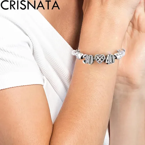 Vista 5 de Dijes de cumpleaños de 5, 10 a 50, 52, 55, 56, 60, 65, 70, 75, 80, se adaptan a pulseras de aniversario europeas, dijes de plata de ley 925