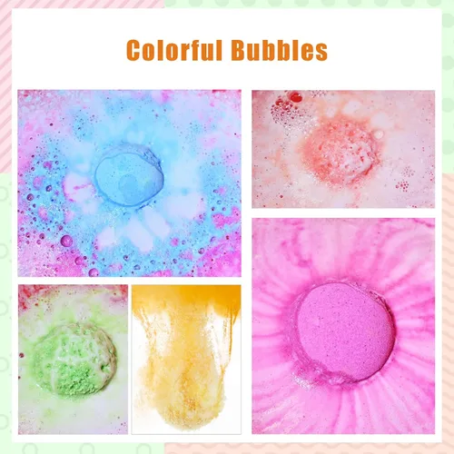 Vista 2 de Bombas de baño para niños con sorpresa en el interior, paquete de 20 bombas de baño para niños, juego de regalo con juguetes para niñas y niños