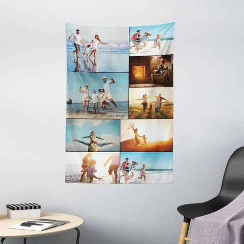 Vista 4 de Ambesonne Tapiz personalizado con fotos, ultra suave satén para colgar en la pared para dormitorio, sala de estar, dormitorio, decoración para todas