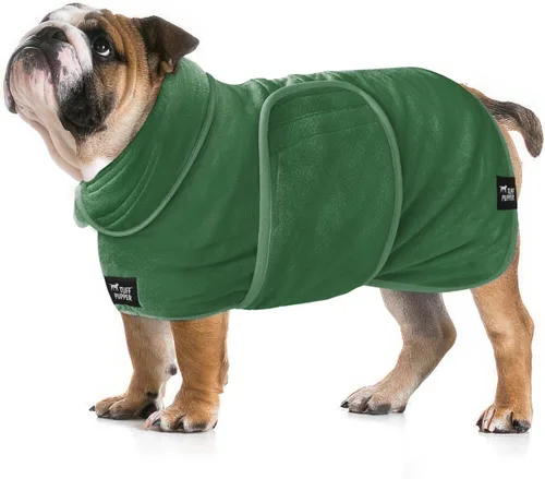 Vista 19 de Tuff Pupper Bata de baño para perro de secado rápido, toalla de felpa de 800 GSM, bata de baño súper absorbente para mascotas y cachorros, capucha