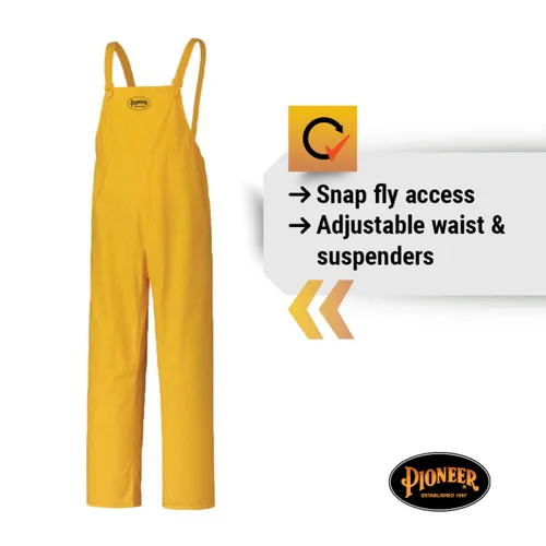 Vista 5 de Pioneer 577U Traje para lluvia de PVC, talla pequeña, color amarillo