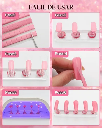 Vista 7 de Soporte de uñas para prensa, puntas de uñas magnéticas, soporte de uñas para pintar uñas, diseño de uñas postizas con masilla adhesiva reutilizable