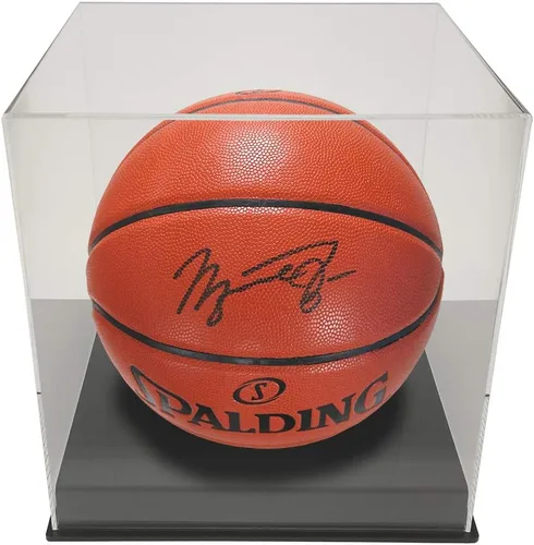 Vista 5 de OnDisplay Exhibición de balón de baloncesto/balón de fútbol de acrílico de lujo con protección UV - Base negra
