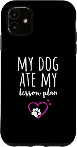 Vista 5 de iPhone 14 Mi perro se comió mi plan de lecciones divertido estuche para profesores de regreso a clases