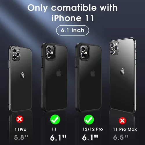 Vista 2 de X-level Funda compatible con iPhone 11 a prueba de golpes [protección contra caídas de grado militar] esmerilado, translúcido, anticaídas, parte