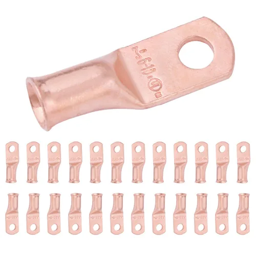 Vista 128 de SELTERM - 5 terminales de anillo resistentes para cable de batería, calibre 1/0 AWG, pernos de 1/2 pulgadas, terminales de calibre 0, ojales