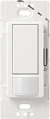 Vista 31 de Lutron Maestro Interruptor de luz con sensor de movimiento y placa de pared para baño, garaje, lavandería, cualquier bombilla, sensor de ocupación