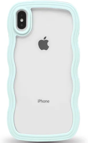 Vista 41 de Anuck Funda para iPhone 13 Pro con borde ondulado, diseño trasero transparente, agarre antideslizante, forma de marco rizado ondulado, a prueba