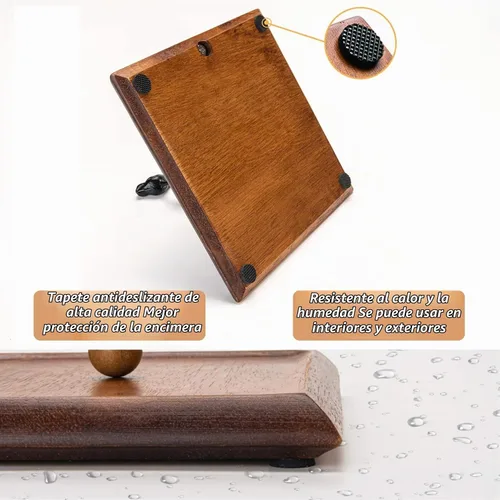 Vista 5 de Servilletero de madera para mesa, servilleteros para servilletas de papel, servilletero plano de madera con mango en forma de pájaro, decoración