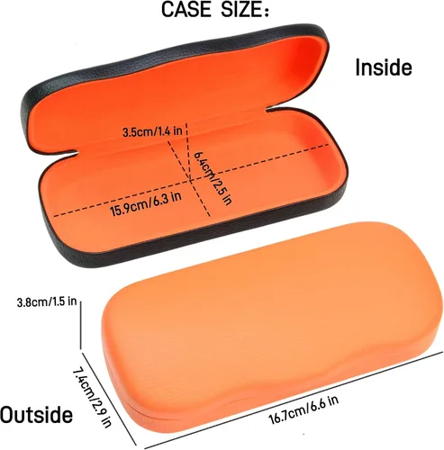 Vista 3 de Estuche para lentes de 2 piezas, funda rígida para gafas para mujeres y hombres