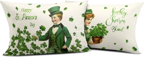 Vista 236 de Juego de 2 fundas de almohada de 16 x 16 pulgadas, diseño patriótico de bandera estadounidense con estrellas para exteriores, estilo casa de campo